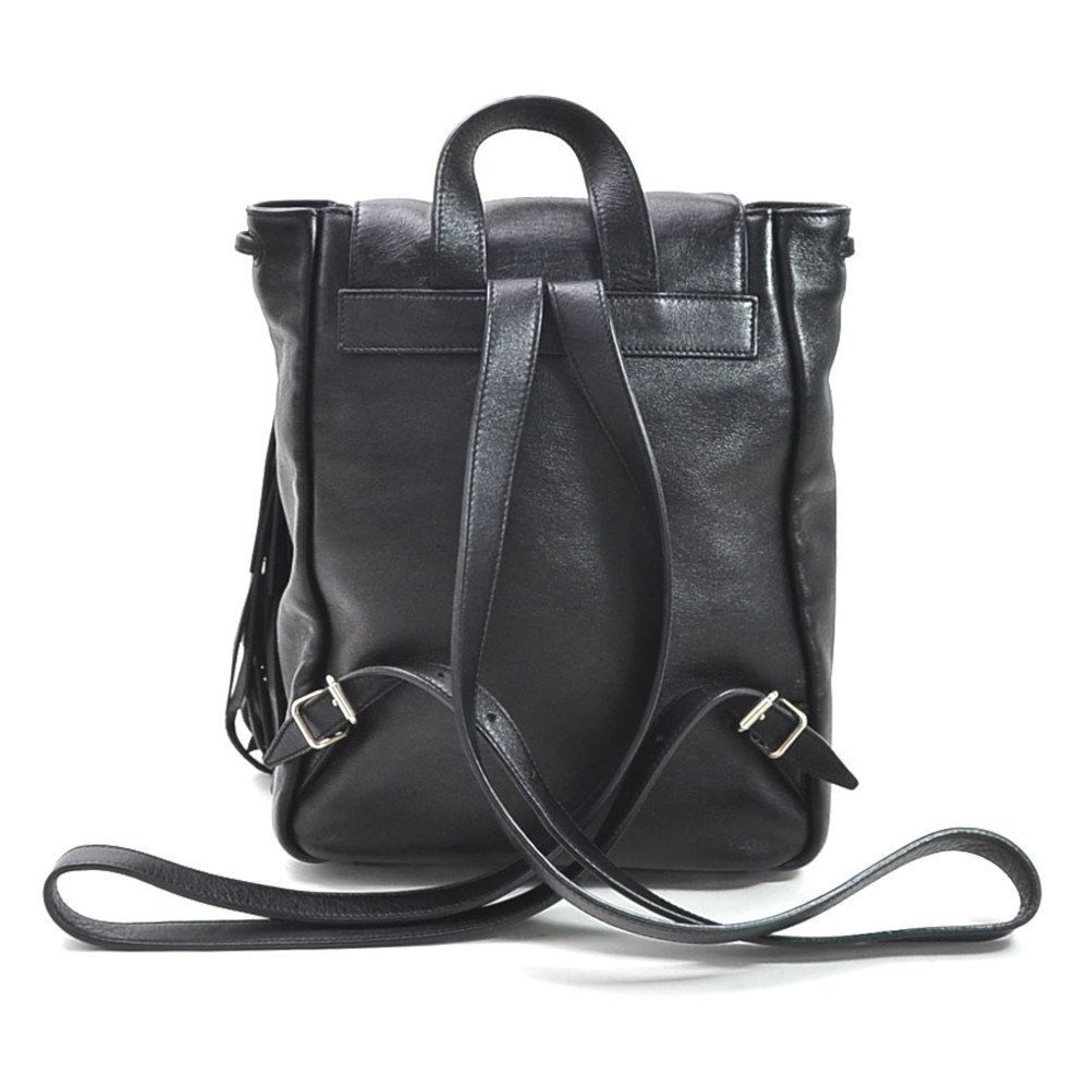 Saint Laurent Festival Fringe Backpack Leather Black Silver Hardware - Picture 2 of 3